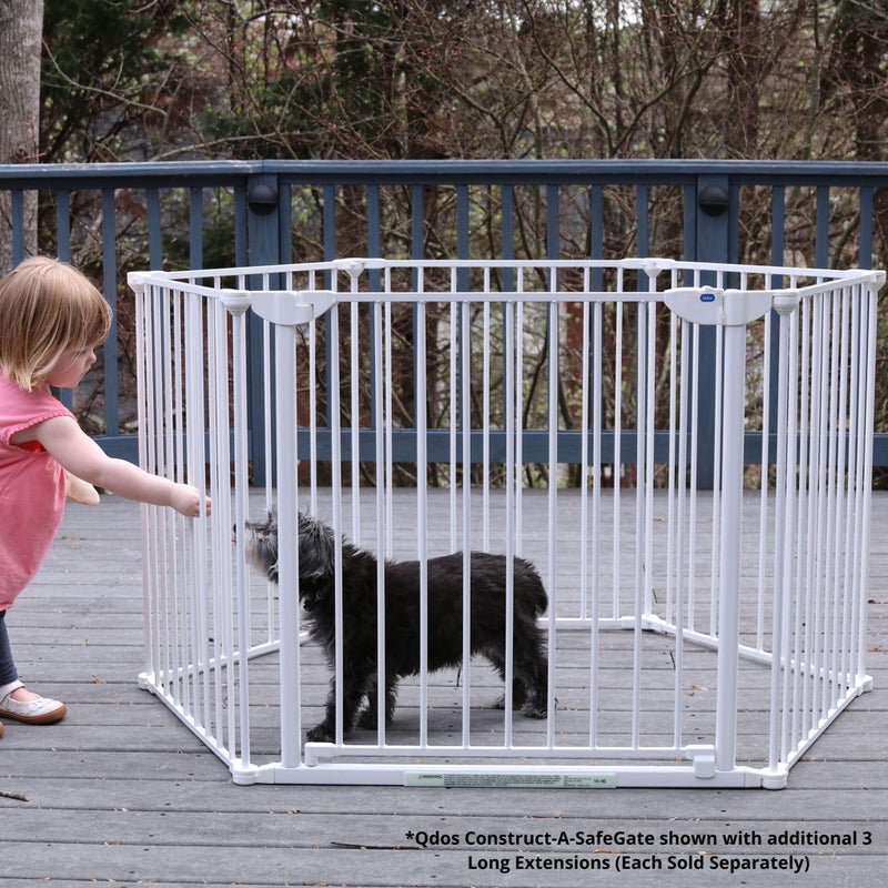 Qdos Safety Construct-A-SafeGate Long Extension | White | Extra 23.5" Section for Qdos Safety Construct-A-SafeGate - Use to create extra-large or freestanding baby gates - Image 3